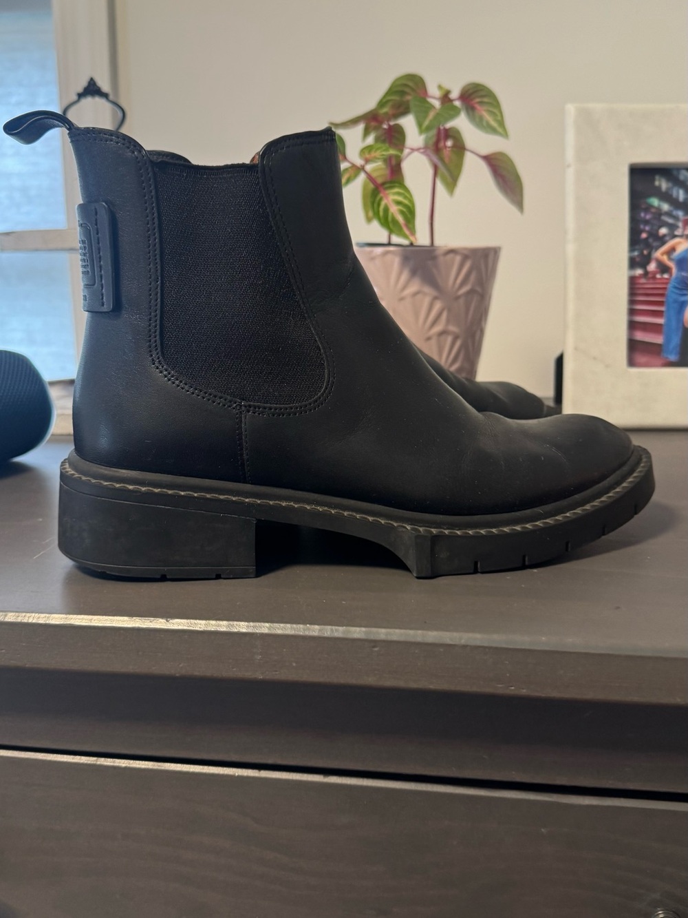Coach Black Leather Chelsea Booties